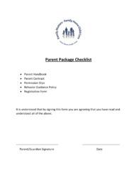 Parent-Package-Checklist
